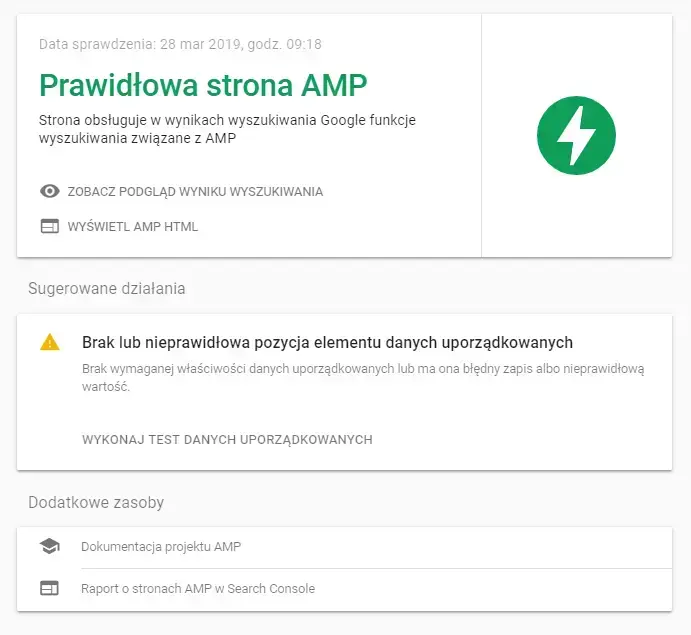 Strona w technologii AMP