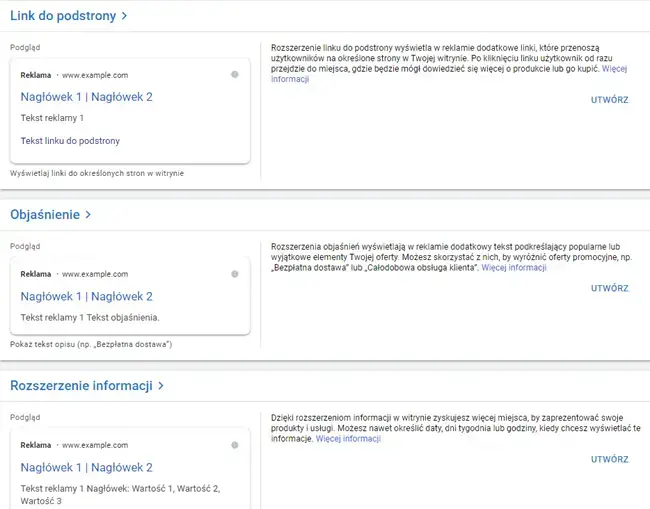 Aktualizacja rozszerzeń