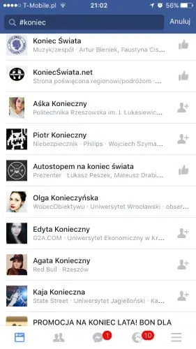 facebook - hashtagi przykłady