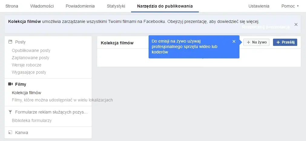 facebook  opcja na żywo podgląd 1