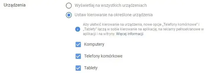 dostępne urządzenia