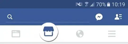 Gdzie jest ikona Facebook Marketplace w wersji mobile