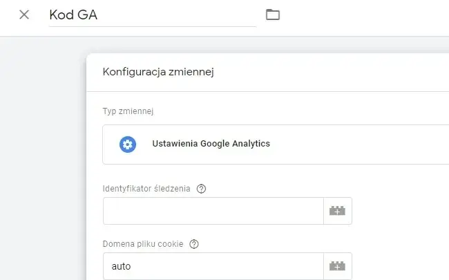 Konfiguracja zmiennej