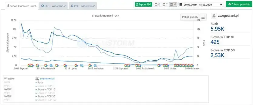 analiza stron - ruch