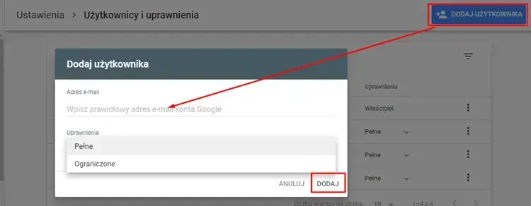 Dodawanie użytkownika