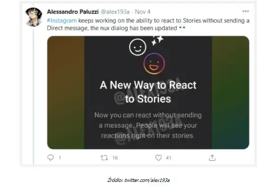 Instagram reakcje