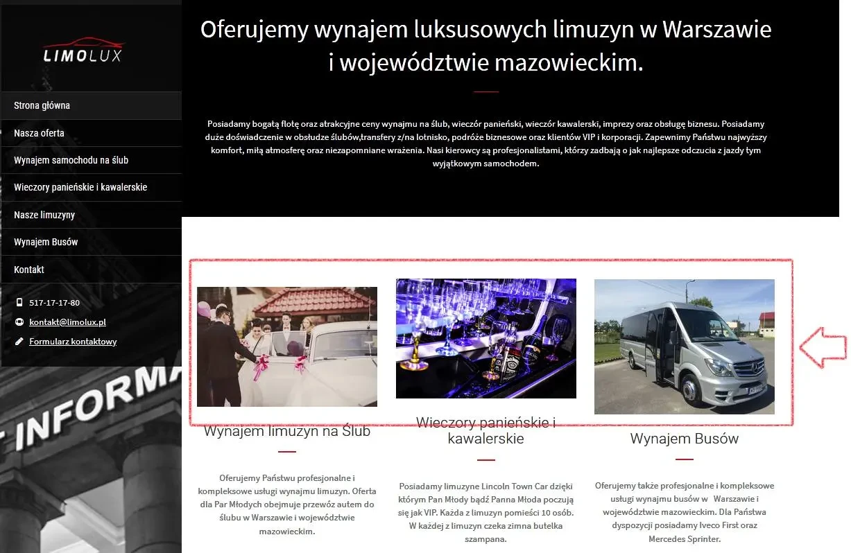 Skalowanie rozmiaru na witrynie limolux