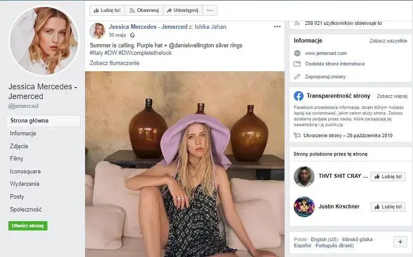 Jessica Mercedes – fanpage blogerki na Facebooku