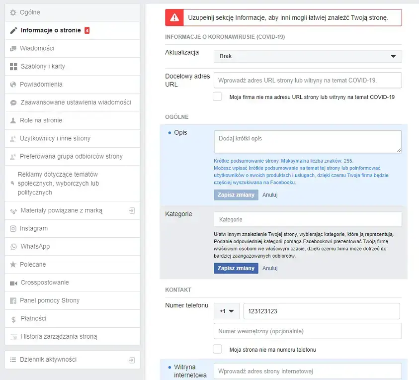 Informacje o stronie