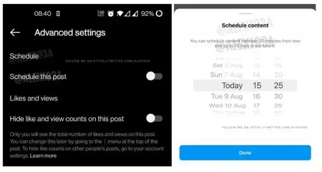 Instagram planowanie