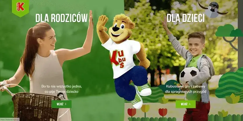 strona internetowa kubuś.pl dopasowana pod różnych odbiorców