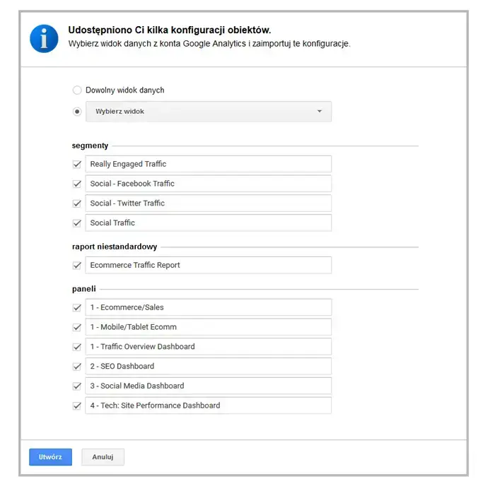 Konfiguracja obiektów
