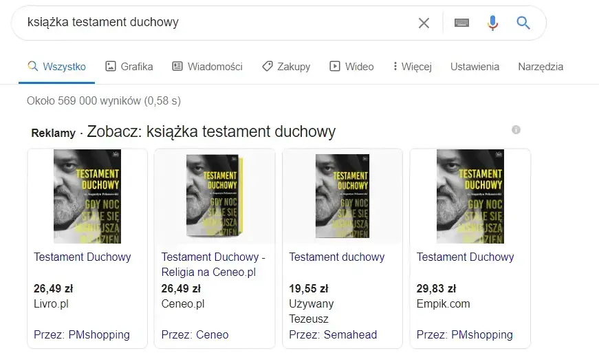 Książka testament duchowy