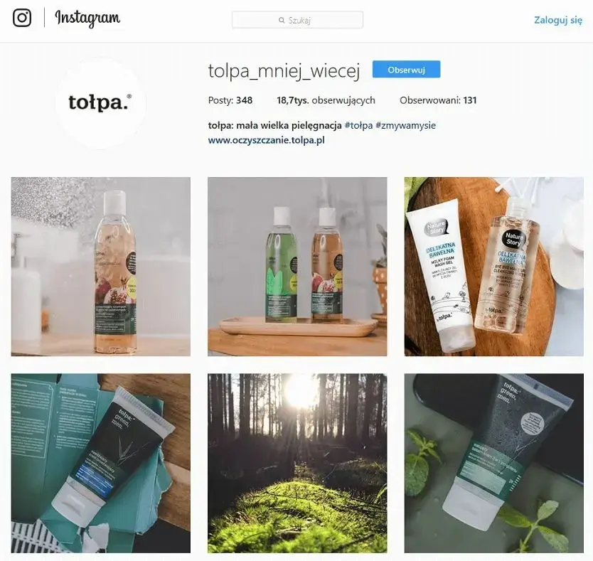 Profil na Instagramie akcji Tołpa: „zmywamy się”