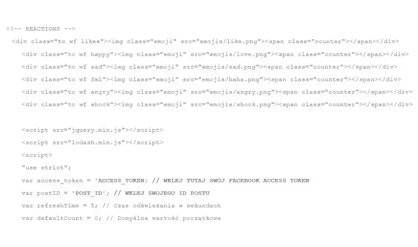 facebook live reactions kod źródłowy 2