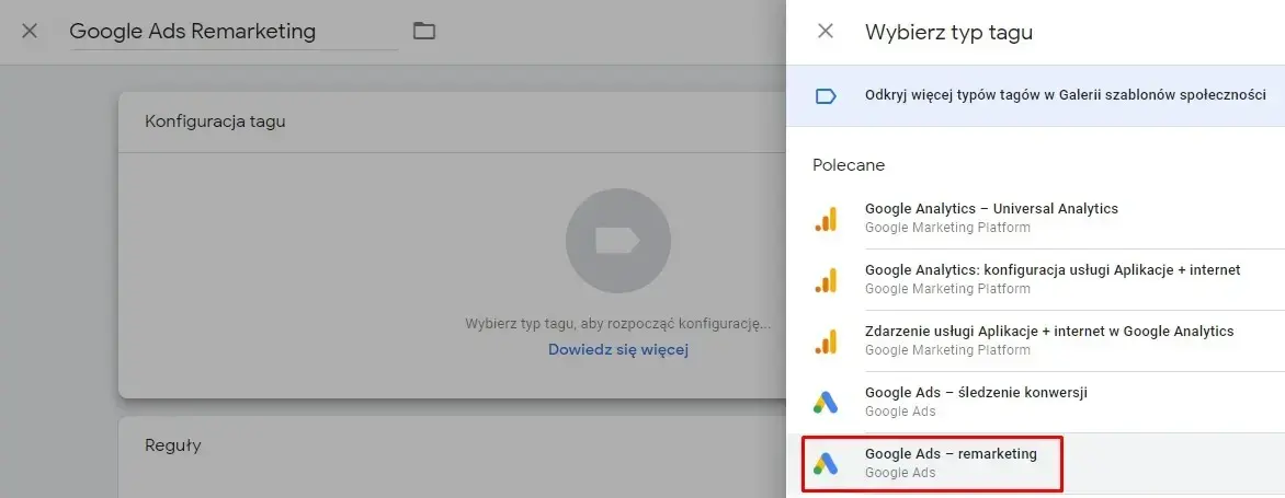 Remarketing Google Tag