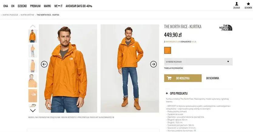 Przykład karty produktu