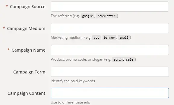 tagowanie linków w Campaign Url Builder