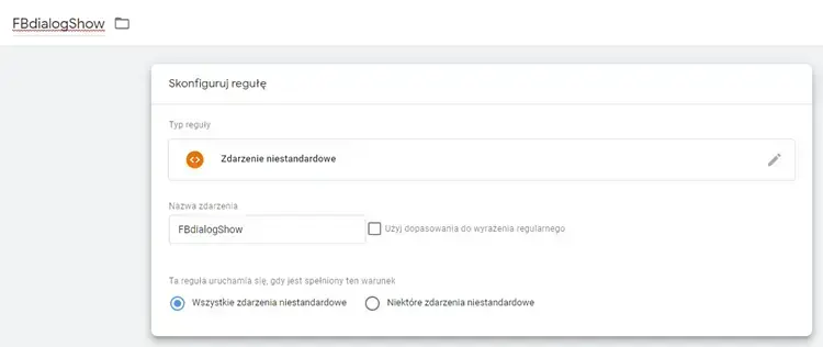 Nazwa zdarzenia w regule