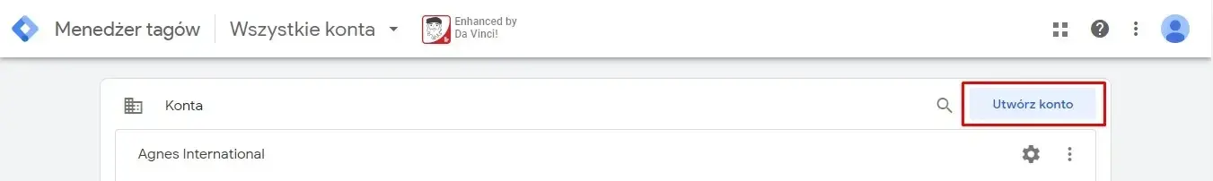 Zakładanie konta GTM