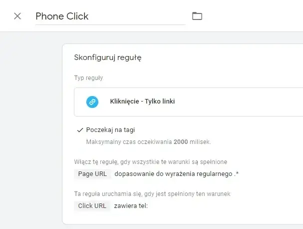 Konfiguracja reguły