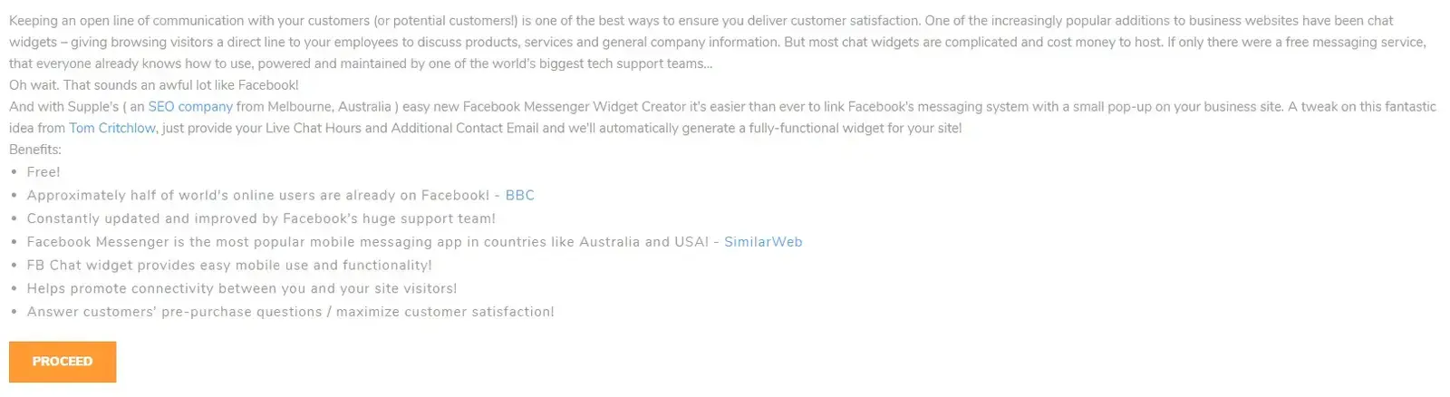 Wdrożwnie Messengera Proceed