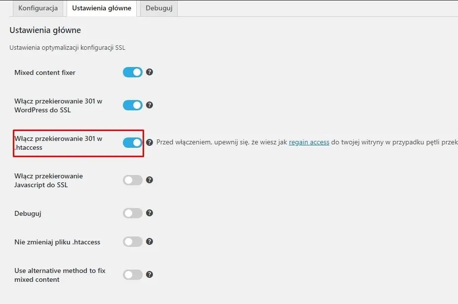 Włącz przekierowanie