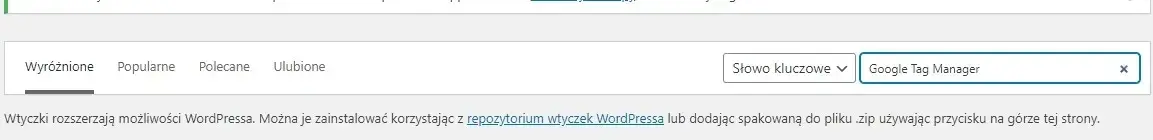 Wyszukiwanie GTM