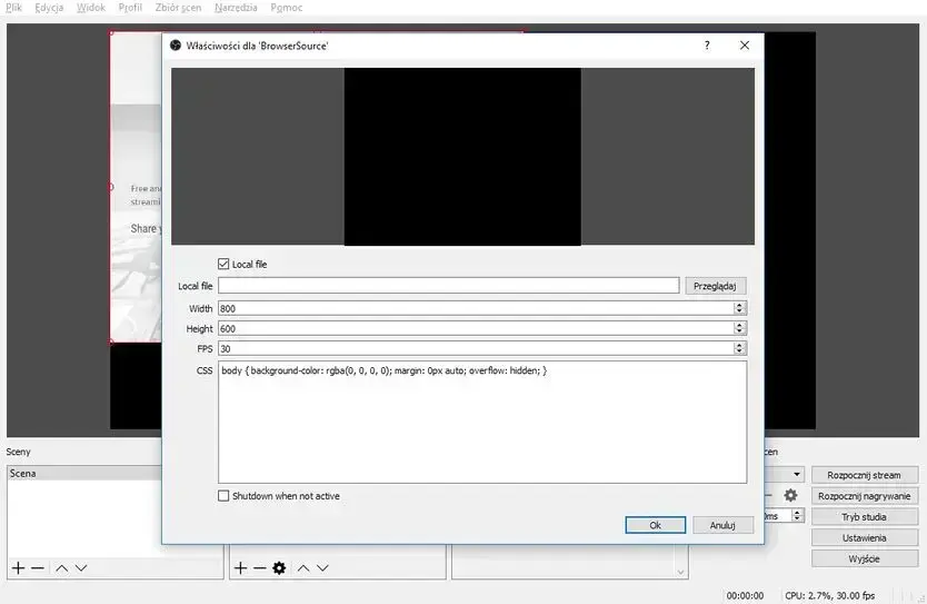 program OBS facebook live 4